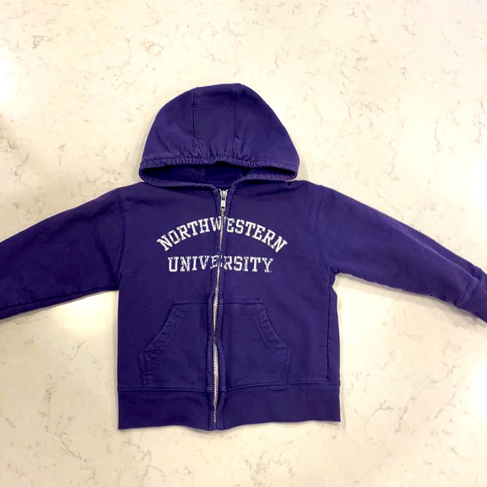 College kids northwestern toddler 3T fleece lined zip up hoodie